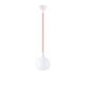 Suspension boule tronquée Macy Verre Blanc et Métal Rouge