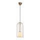 Suspension cages 1 lampe Sampson Verre Blanc et Métal Or antique
