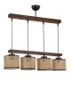 Suspension cannage 4 lumières Antelope 2 barres Brun et Bois Marron