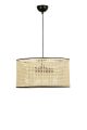 Suspension cannage Antelope D45cm Métal Noir et Rotin Beige