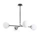 Suspension croix 4 lampes Bulla Métal Noir et Verre Blanc