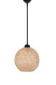 Suspension Davia D24cm Métal Noir et Jute Beige