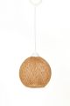 Suspension Daville D24cm Métal Blanc et Jute Marron