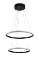 Suspension design 2 cercles Calistoga Métal Noir et LED Blanc