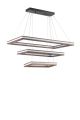 Suspension design 3 rectangles Arwen Métal Effet Bois foncé et LED