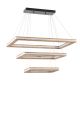 Suspension design 3 rectangles Arwen Métal Effet Bois clair et LED