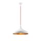Suspension dôme Alca D36cm Métal martelé Rouge et Blanc