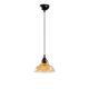 Suspension dôme Salerno D20cm Métal Noir et Verre Ambré foncé