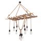 Suspension échelle 12 lampes Wassily L120cm Bois massif foncé