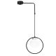 Suspension en L 1 lampe globe cerclé haut Bioxy Verre Blanc et Métal Noir
