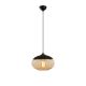Suspension Ferno D25cm Métal Noir et Verre Noir et Fumé