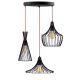 Suspension filaire 3 lampes saccade Snaya D55cm Métal Noir et Rouge