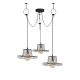Suspension filaire araignée 3 lampes chapeau Bert D118cm Métal Noir