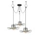 Suspension filaire araignée 3 lampes chapeau Bert D122cm Métal Noir