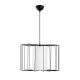 Suspension filaire cylindre 1 lampe Nagas D47cm Métal Noir et Tissu Blanc