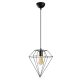 Suspension filaire diamant 1 lampe Berlioz D30cm Métal Noir