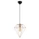 Suspension filaire diamant 1 lampe Berlioz D30cm Métal Or rose
