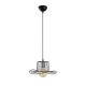 Suspension filaire droit 1 lampe chapeau Bert D30cm Métal Noir