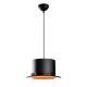 Suspension haut de forme Keglana D30cm Métal Noir et Orange