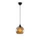 Suspension Jaxson D20cm Métal Noir et Verre Fumé