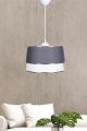 Suspension Nilaya D30cm Métal Bolanc et Or et Tissu Blanc et Gris