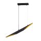 Suspension oblongue 3 lampes ajourée Humphrey 120cm Métal Noir et Or