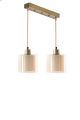Suspension-plafonnier 2 cylindres alignés Tropaeum 45x70cm Verre et Métal Or rose