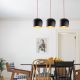Suspension-plafonnier 3 pots alignés Tropaeum Métal Noir Rouge