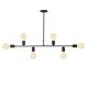 Suspension / plafonnier barre 6 lampes Dumpling 94cm Métal Noir