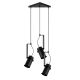 Suspension projecteur incliné 3 lampes saccade Brewster Métal Noir