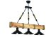 Suspension style industriel 3 lampes Gates L70cm Bois clair et Métal Noir