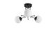 Suspension tiges L 3 lampes Pongra Verre Blanc et Métal Noir