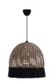 Suspension Wala D30cm Métal Noir et Cotton Noir et Beige