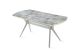 Table à manger Fotka 180cm Bois Effet marbre Blanc et Or