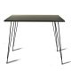 Table à manger Meero L90xH75cm Bois Effet marbre Noir et Métal Noir