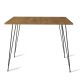 Table à manger Meero L90xH75cm Bois Naturel et Métal Noir