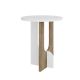 Table basse design Folas D40cm Blanc et Chêne clair