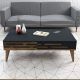 Table basse design Oviva L105cm Bois foncé et Anthracite