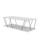 Table basse Milanda 120x50cm Métal Noir et Bois Blanc