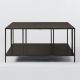 Table basse moderne Tatiana 80x80cm Métal et Bois Noir