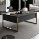 Table basse Sibylle 60x90cm Métal Or et Bois Anthracite