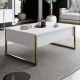 Table basse Sibylle 60x90cm Métal Or et Bois Blanc
