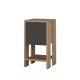 Table de chevet 1 porte Dawson H55cm Bois Chêne et Anthracite