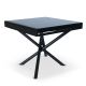 Table extensible moderne L90-180cm Jubo Métal noir et Bois Noir mat
