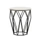 Table Heptagone Zachem Panneau Métal Noir et Bois Blanc Crème