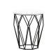 Table Heptagone Zachem Panneau Métal Noir et Bois Noir et Blanc