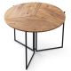 Table ronde pliable gain de place Origami Ø100cm Chêne clair et Métal Noir