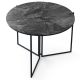 Table ronde pliable gain de place Origami Ø100cm Effet marbre noir et Métal Noir