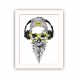 Tableau décoratif Cilla 23,5x28,5cm Bois Blanc Motif Tête de mort