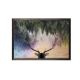 Tableau décoratif encadré en Bois Palliuma L50xH30cm Motif Tête de cerf et bois de pin
